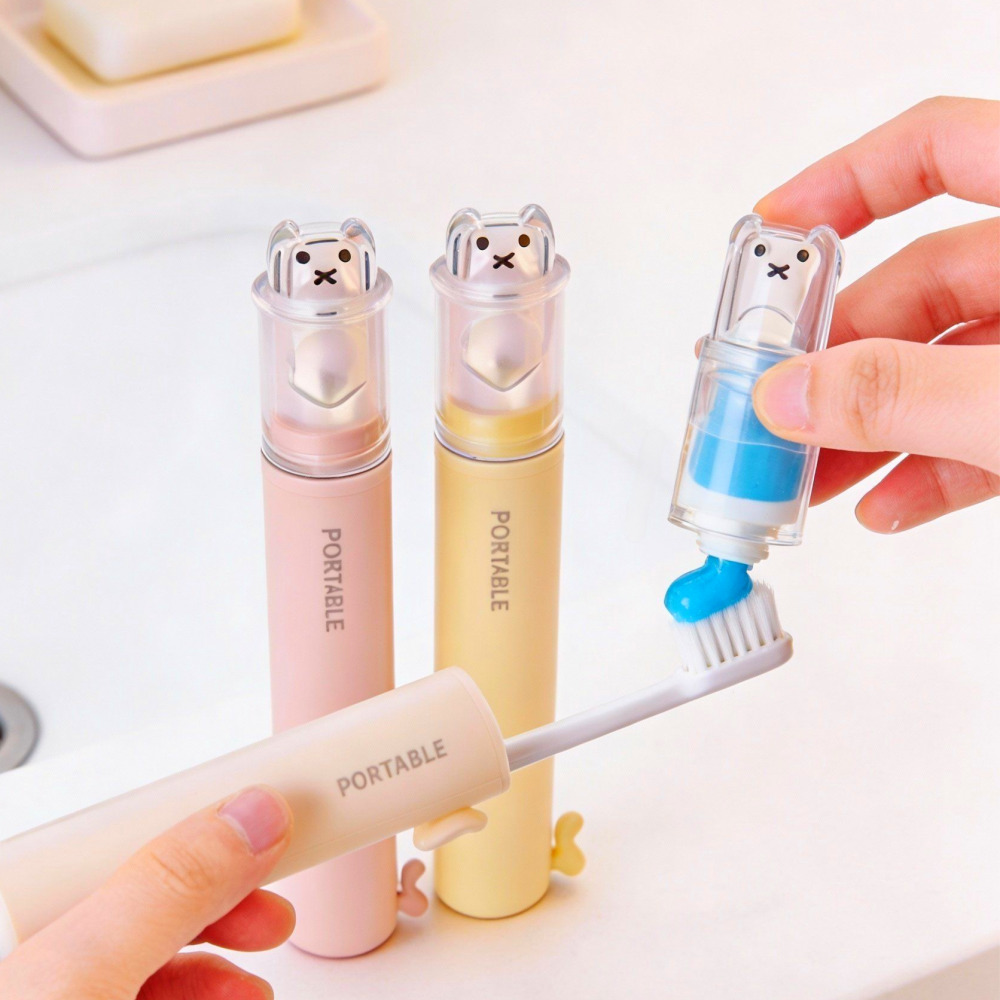 휴대용 칫솔 케이스형 여행용 칫솔, 1세트, 베이지노랑 10,800원