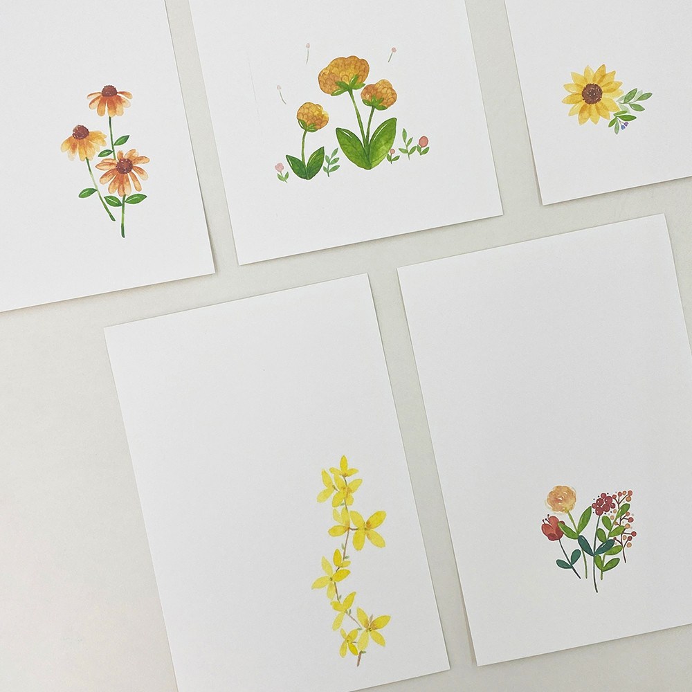 캘리그라피 수채화 그림 인쇄엽서 일러스트 캘리재료 4x6 2,100원