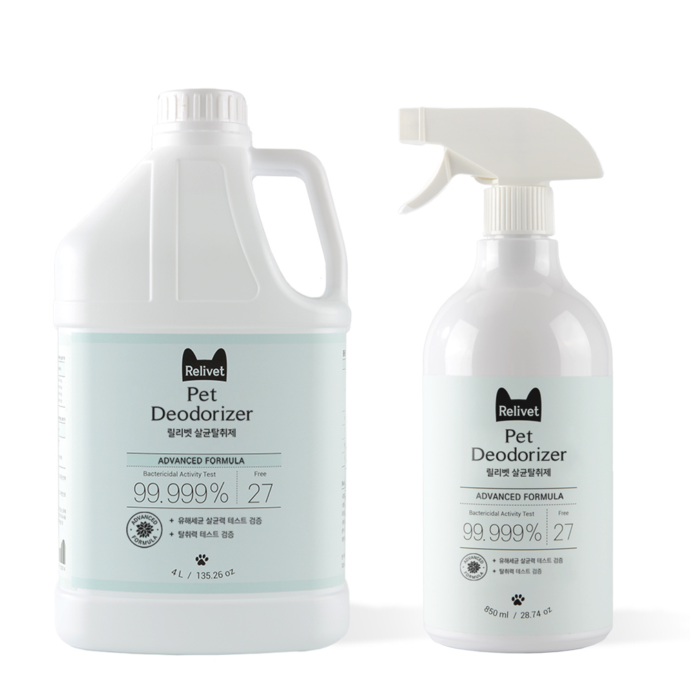 릴리벳 반려동물 강아지 고양이 냄새제거 살균소독제 탈취제 4000ml+850ml, 1세트, 4850ml 27,000원