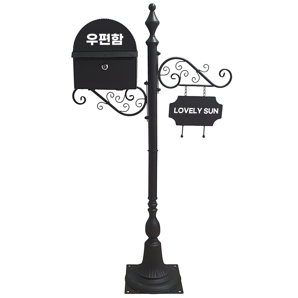 러블리썬 [러블리썬] 유럽풍 빈티지 스탠드형 우체통 야외용 인테리어 고급 철제 우편함 120,000원