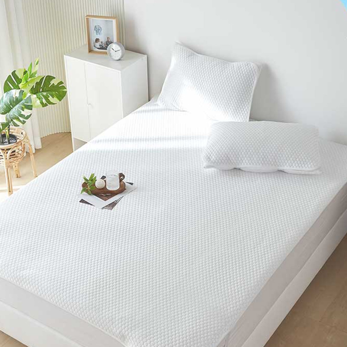 [SUNRISE MALL] 휴비스 정품 듀라론 퓨어 아이스 냉감 쿨 패드 / 화이트 / 국산 쿨매트 침대패드 냉감패드 쿨링패드 콜드키퍼, 퓨어 아이스 냉감 침대패드, 쿨매트 89,000원