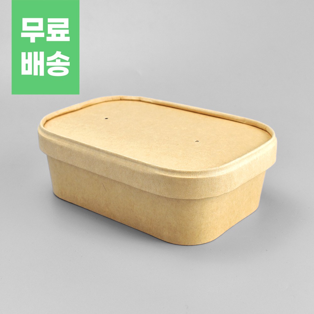 친환경 종이 도시락 용기 DRP-211KB 샐러드 포장 배달용기 펄프뚜껑 세트 300개 178,680원