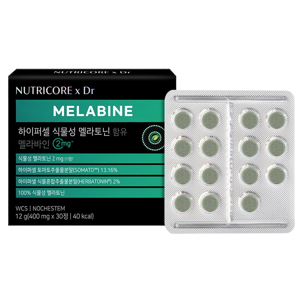 뉴트리코어 하이퍼셀 식물성 멜라토닌 함유 멜라바인 2mg 12g, 1개, 30정 34,000원