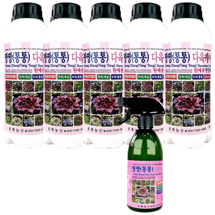 통통다육케어 리필 5+본품1 다육이 식물 관리제 원예용 영양제 행복한꽃그릇, 6개, 1L 66,000원