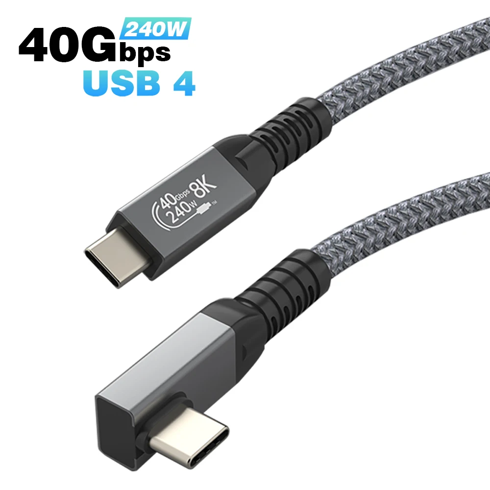 UGOURD USB 4 40Gbps 케이블 Thunderbolt4 유형 c 팔꿈치 90도 각도 240W C eGPU ssd 상자 ACASIS 용 남성 22,000원