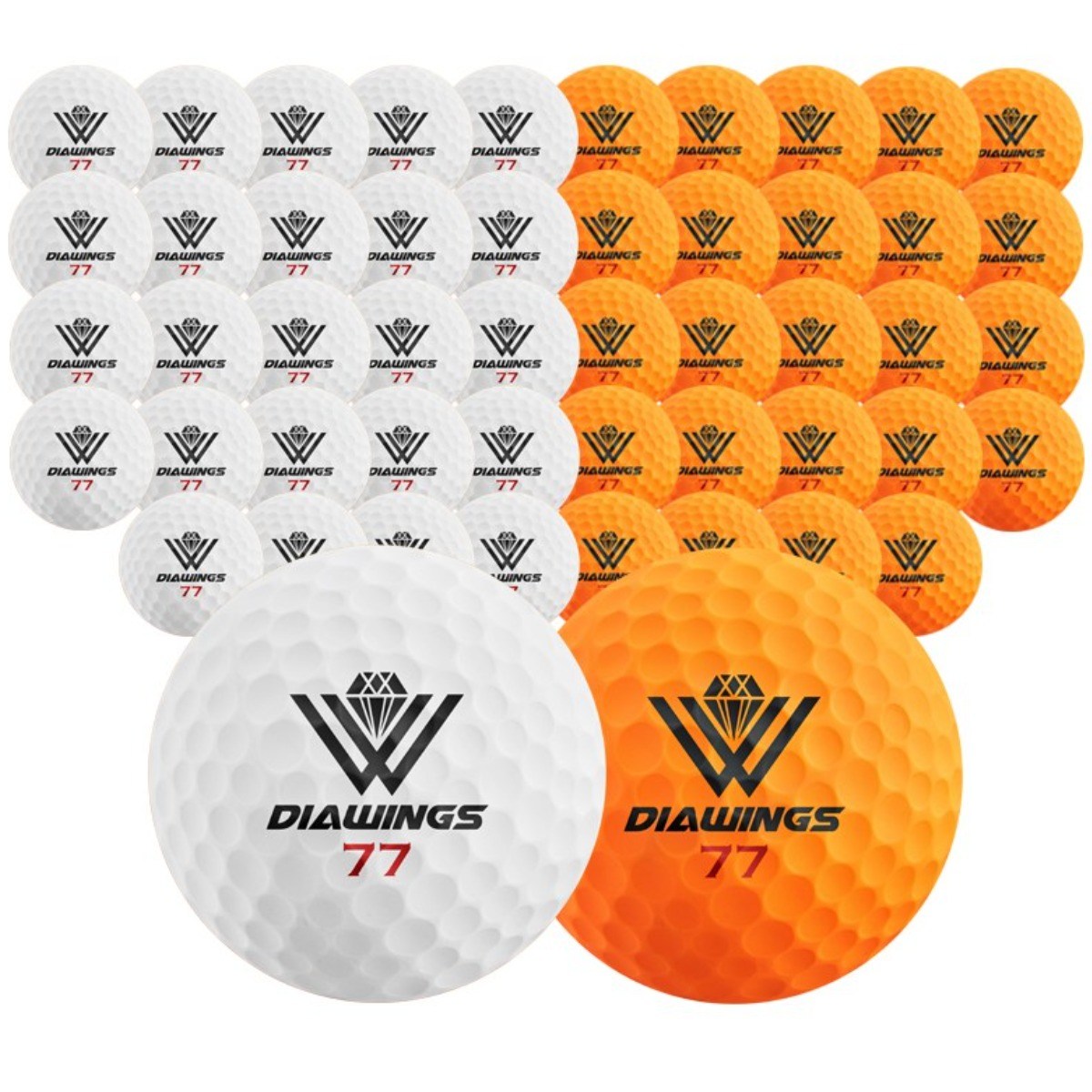 다이아윙스 혼합 골프공 (벌크팩), M3 화이트(무광) 25개+M3 오렌지(무광) 25개, 1세트, 50개입 99,000원