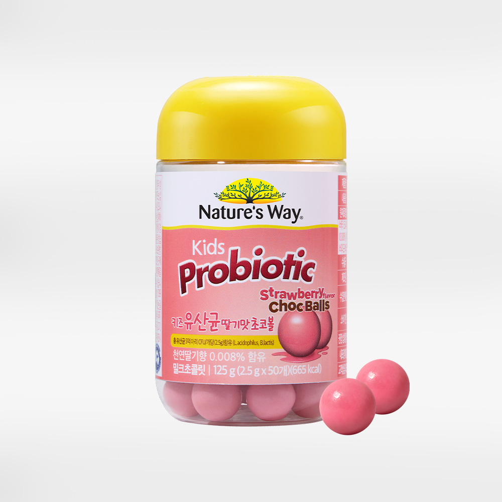 네이처스웨이 키즈 유산균 프로바이오틱스 멀티구미 딸기맛 초코볼, 125g, 1개 23,900원