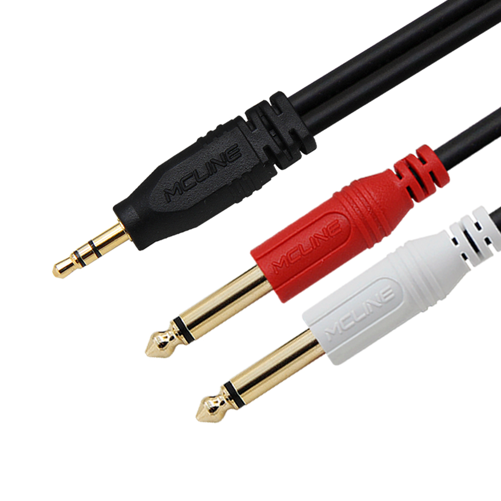 맥라인 ST 3.5mm to 2 모노 6.3 (TS 5.5) 스테레오 PC 스마트폰 앰프 스피커 오디오 케이블 McLine MC-PA05 14,000원