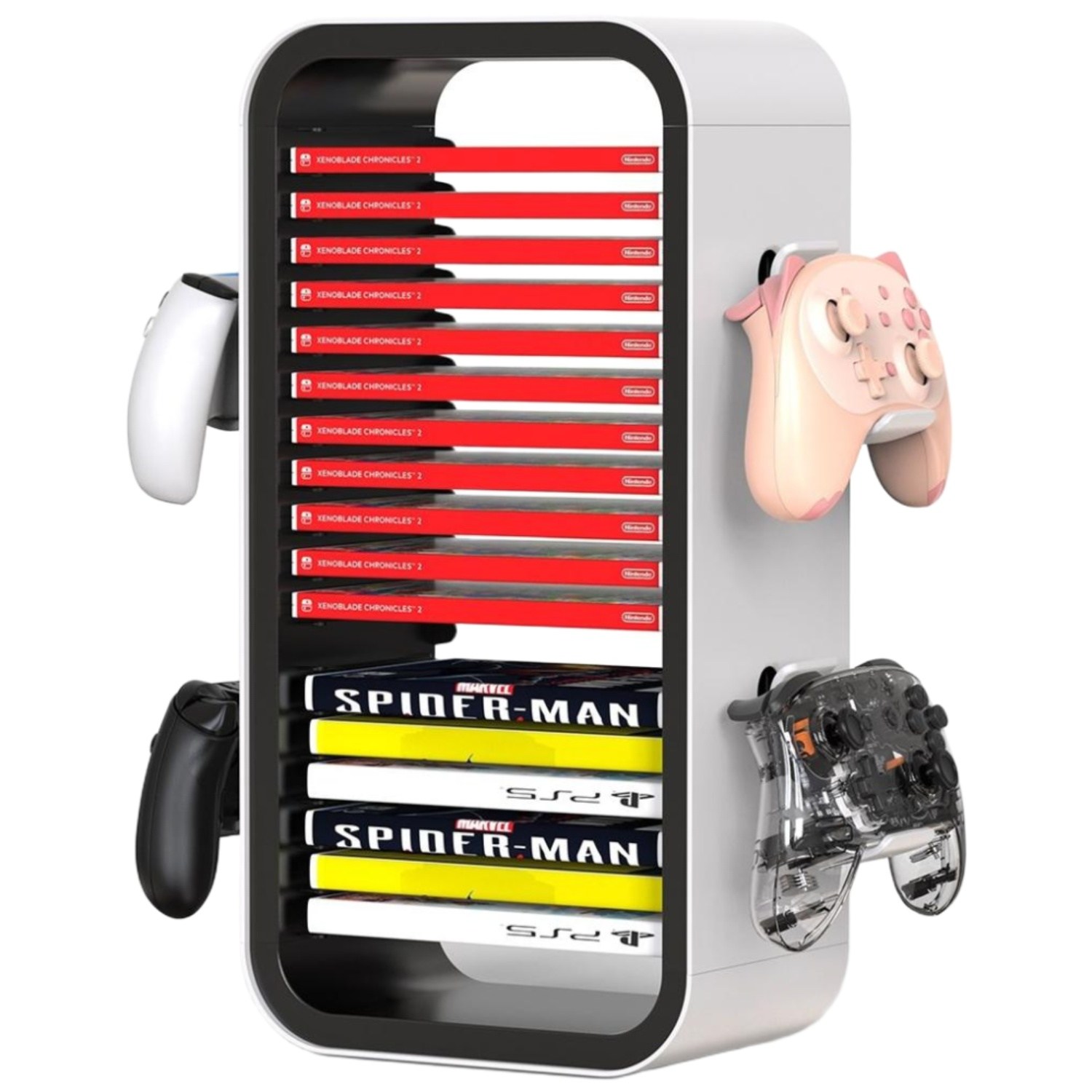 이이네 PS/XBOX/NS용 대용량 게임 카드 컨트롤러 수납 거치대 컨트롤러 수납 거치대, 1세트, 화이트 22,500원