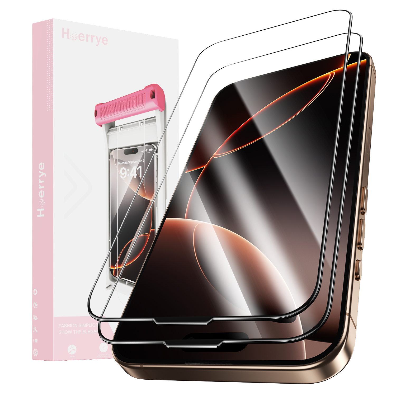 hoerrye AR 고화질 9H 곡면 강화유리액정보호필름 반사방지 고투광율 아이폰17프로 보호필름+가이드툴 2p, 1세트 23,800원