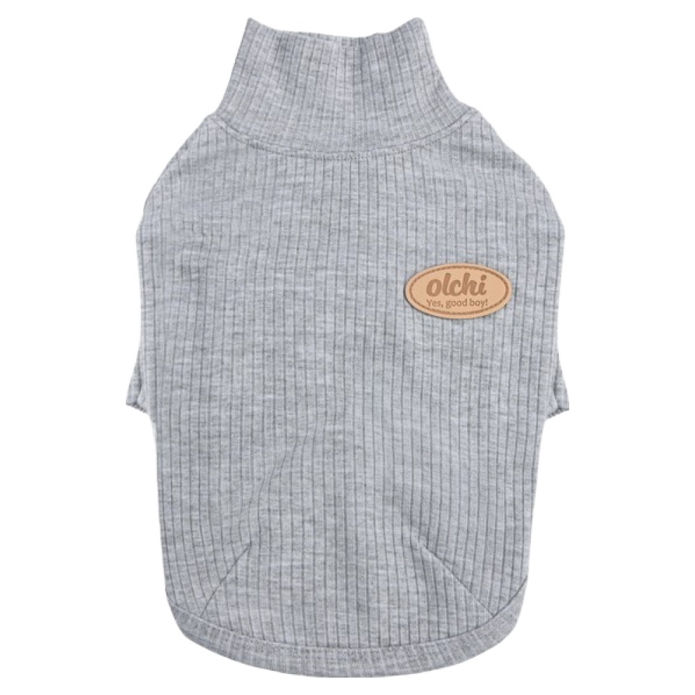 올치 반려동물 엘보 체크패치 골지 티셔츠 TS6914, 그레이, 1개 18,900원