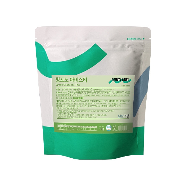 민트라벨 청포도 아이스티 파우더 1kg | 청포도에이드 청포도음료 카페용 아이스티베이스 191,350원