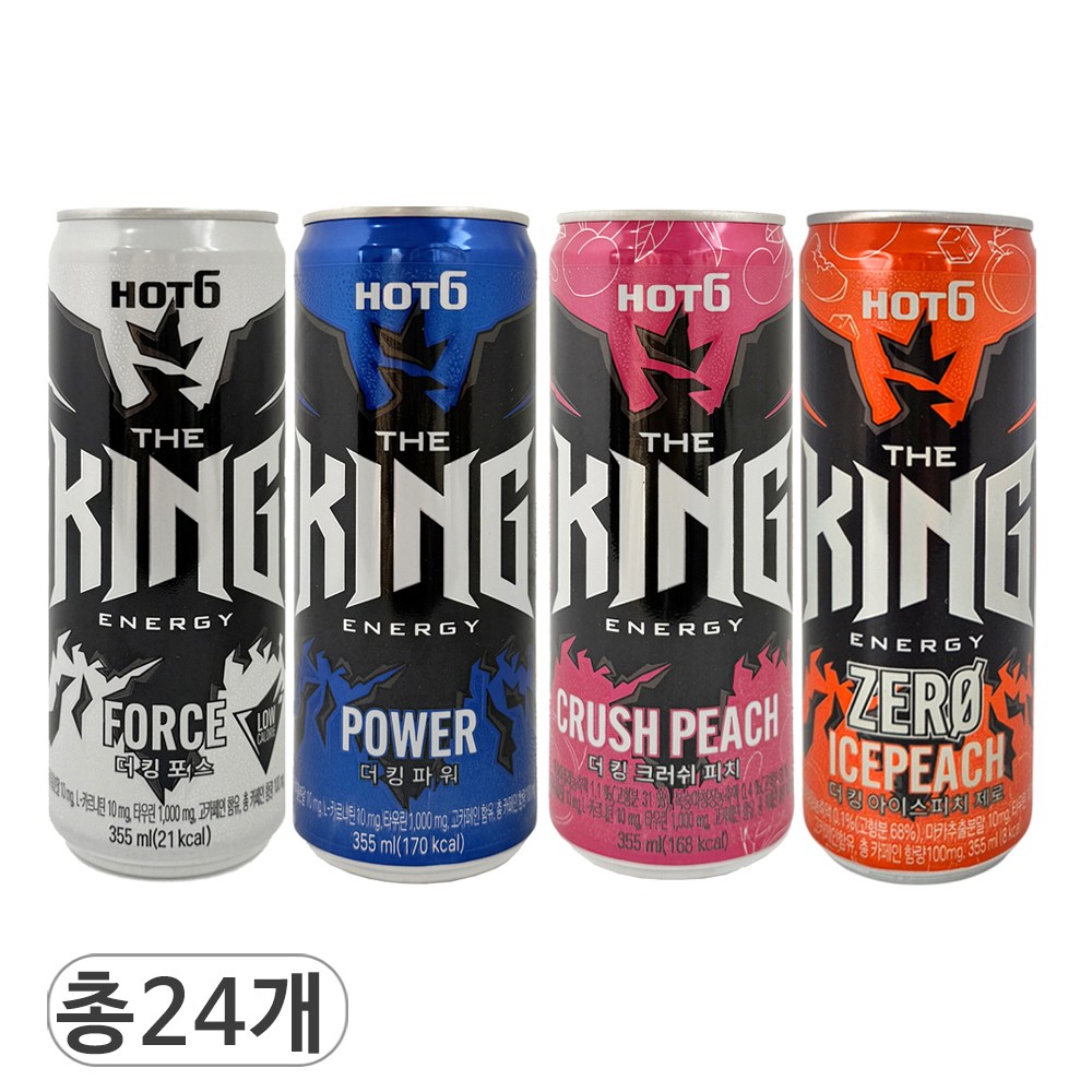 핫식스 더킹 포스 & 파워 & 크러쉬피치 & 아이스피치 제로 4가지맛 혼합 에너지드링크 25,600원
