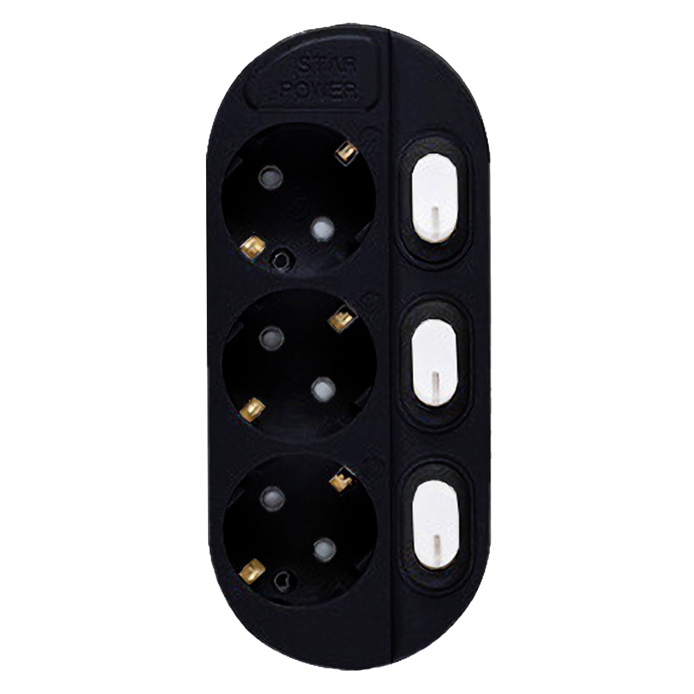 이어지다 개별 스위치 컬러 멀티탭 3구, 2.5m, 블랙, 1개 13,240원