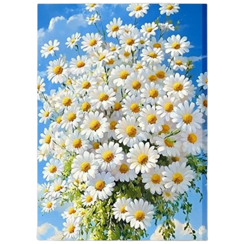 뉴타임즈 3D 보석십자수 벽화 50X40cm DIY 키트 캔버스형 액자 홈 인테리어 특별한 선물 모자이크 십자수 모자이크 보석, 1세트, 데이지 한 떨기 00039 20,000원