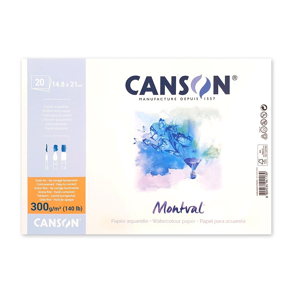 캔숀 몽발 수채화지 300g 낱장팩 20매(A4/A5/B5) 8,000원