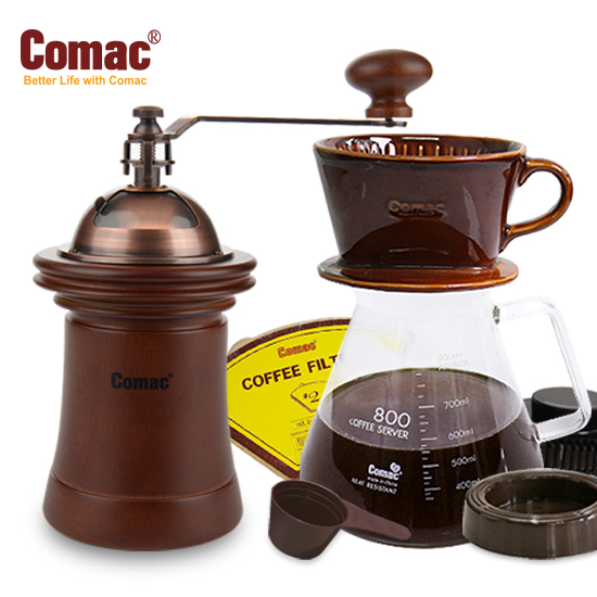 코맥 자기커피드립세트 800ml+세라믹날 커피밀 갈색(원통) (DN6+M8) 56,400원