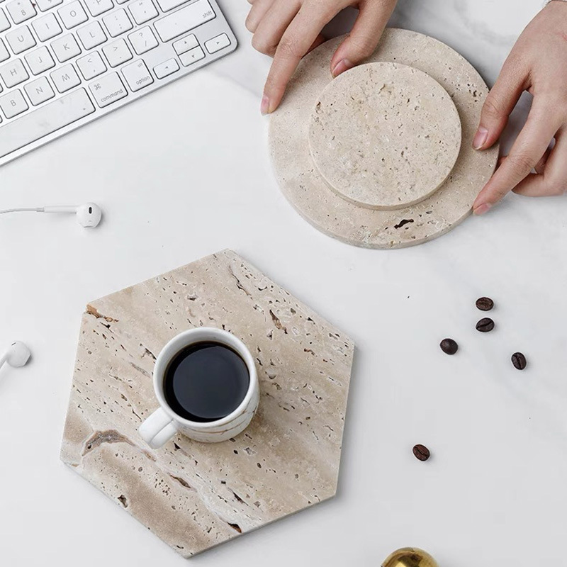 천연 대리석 트래버틴 트레이 촬영 소품 스톤 오브제 코스터 전시다이 진열대, 트래버틴 9,900원