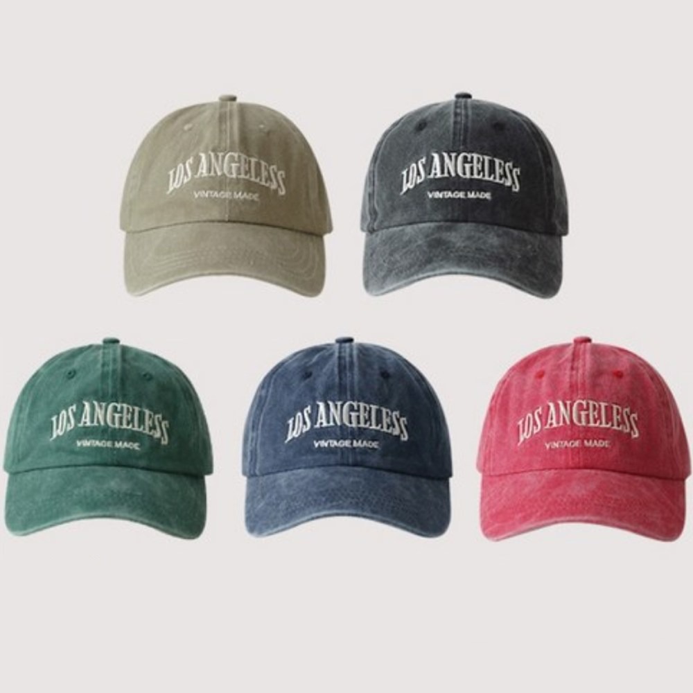 1+1 뉴네임 남녀공용 로스엔젤레스 LA 심플 자수 야구모자 볼캡 모자 빈티지 워싱 9,900원