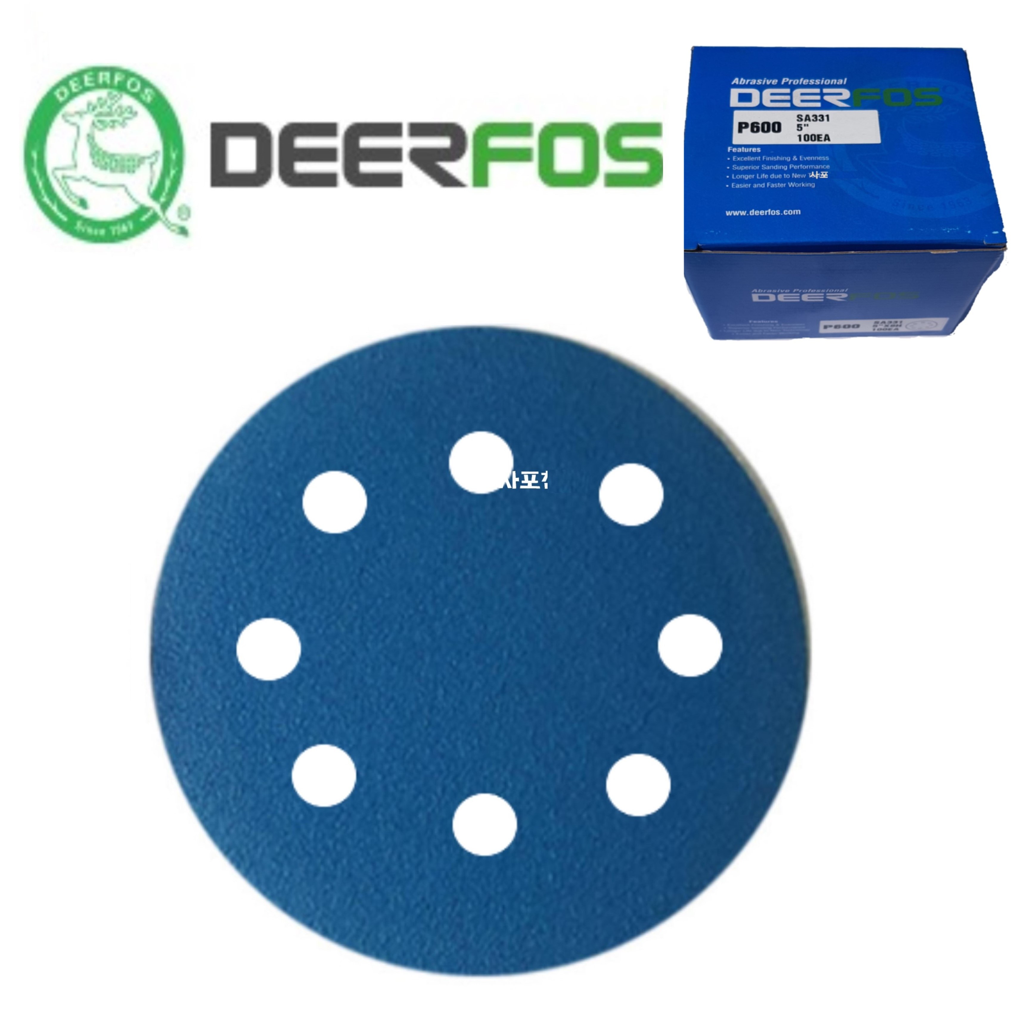 디어포스 5인치 8홀 (100장)/ 원형사포 필름벨크로 SA331 23,000원