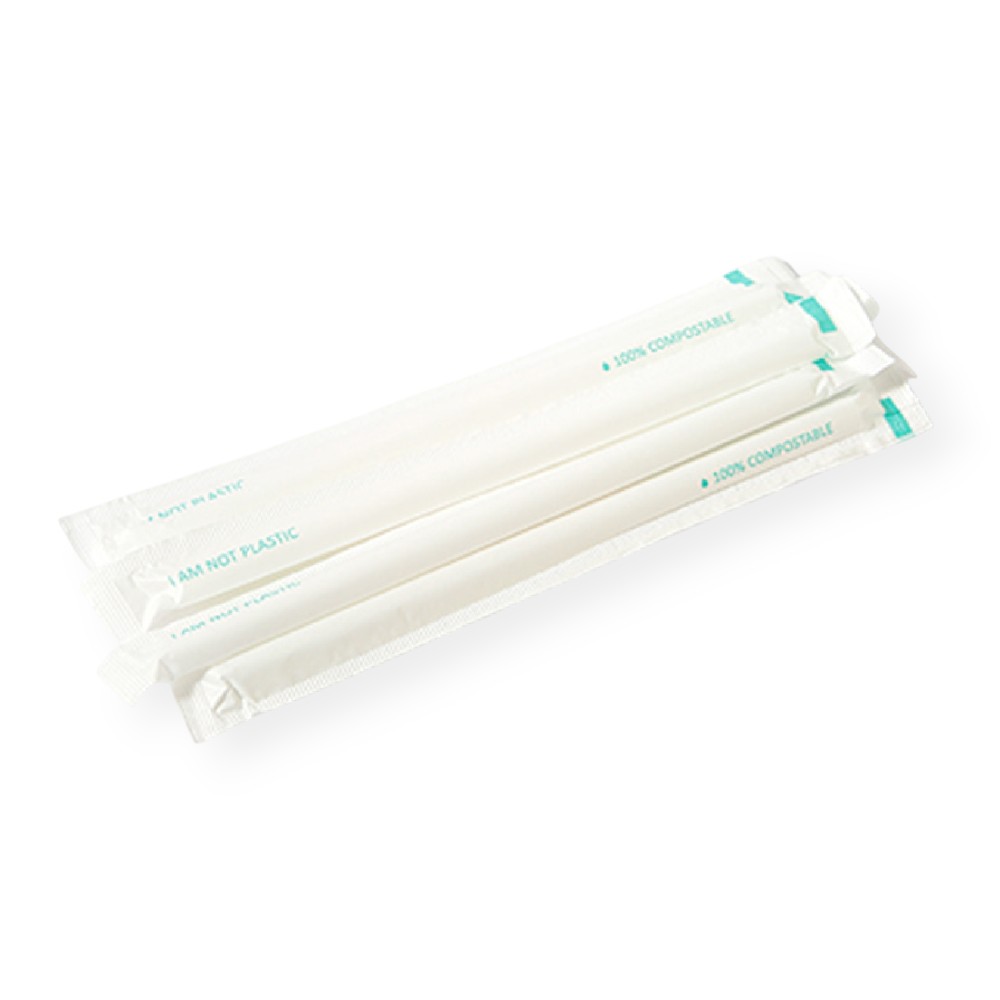 아이엠그리너 친환경 버블티 빨대 개별 포장 화이트 21cm, 5개, 200개입 51,700원