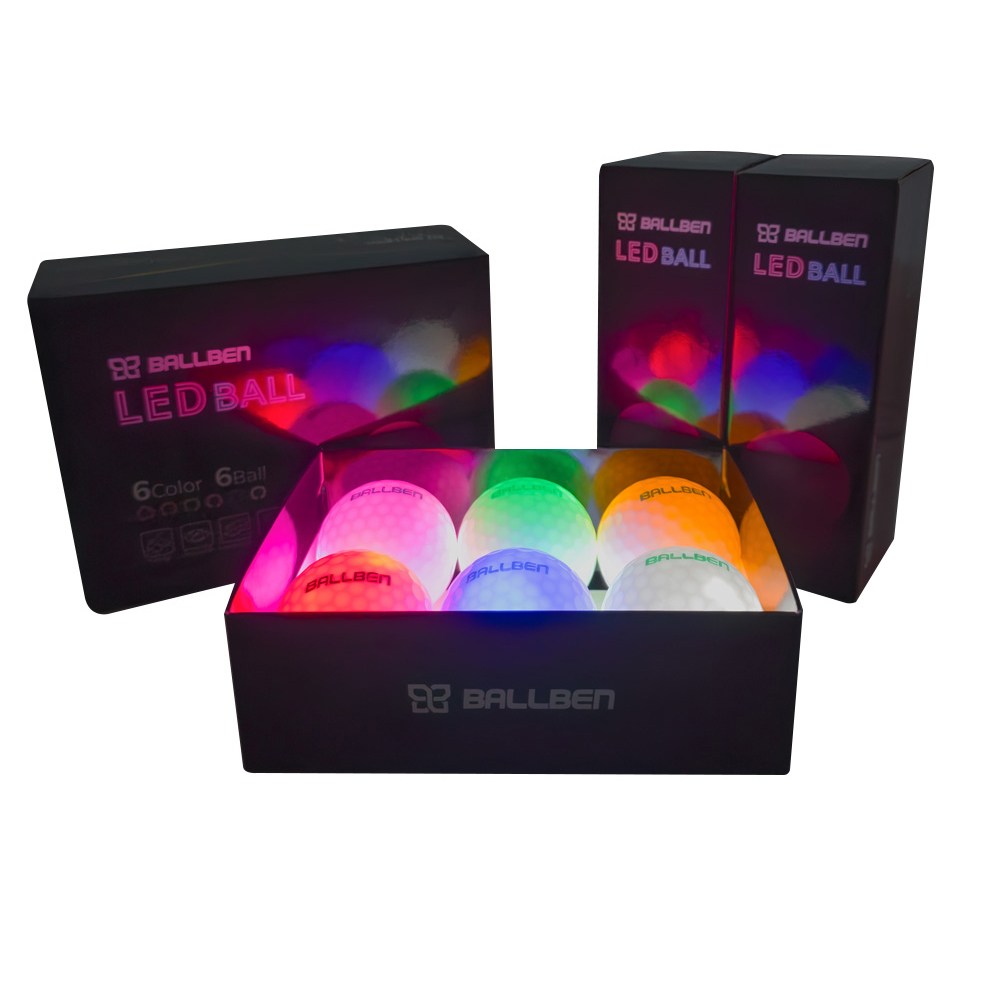 볼벤 야간골프 LED 골프공 6개 세트 레인보우 단색 택1, 단색6개세트, 1개 25,210원