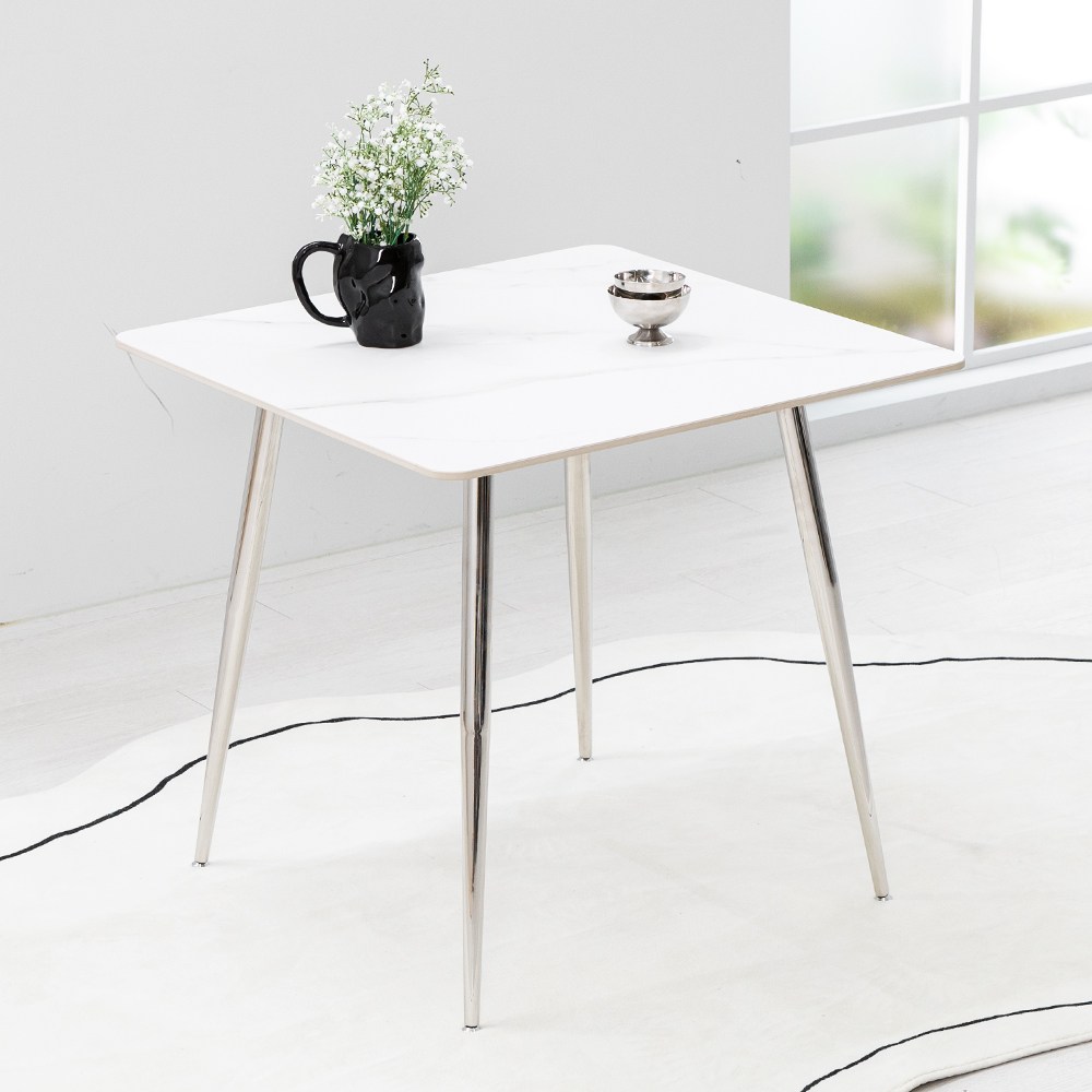 프랑크 세라믹 800X800 사각 40R 12T 포세린 테이블 인테리어 카페 주방 식탁 2인, 화이트 119,000원