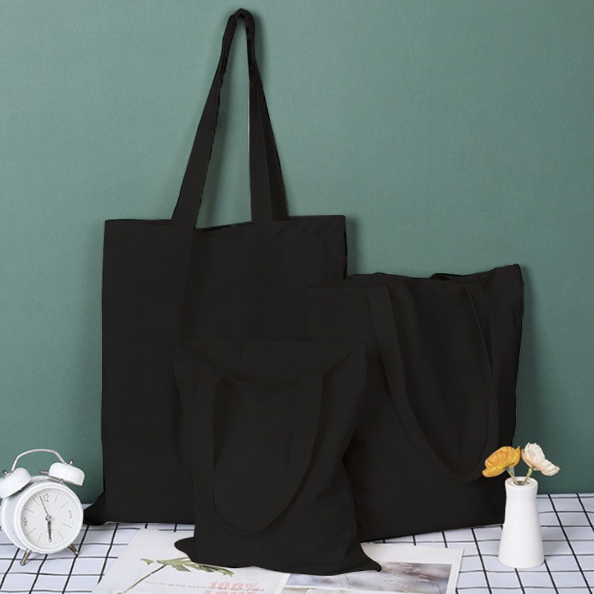 검정 무지 에코백 만들기 DIY 꾸미기 그리기 가방 캔버스 인쇄가능 1,230원