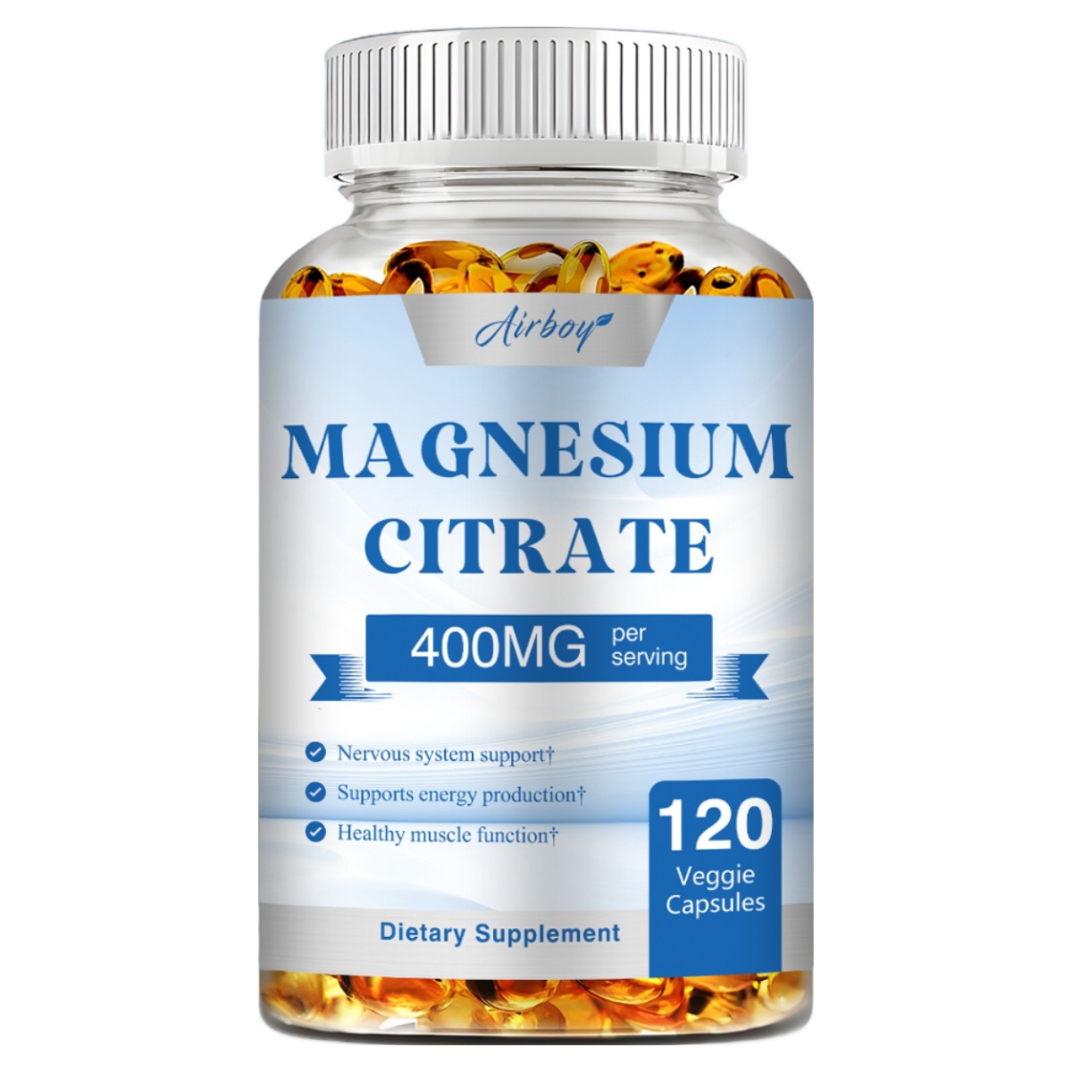 마그네슘 시트레이트 400mg - 필수 식물성 미네랄, 근육, 뼈 및 심장 건강 증진, 면역 강화, 고흡수성, 고생체이용률, 120캡슐 16,860원