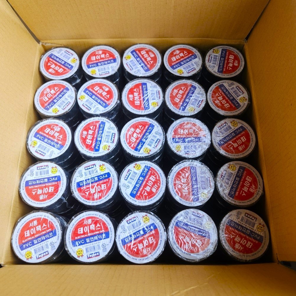 서통 전기 절연테이프 테이팩스 폭19mm 길이10M 1box 250개 189,000원
