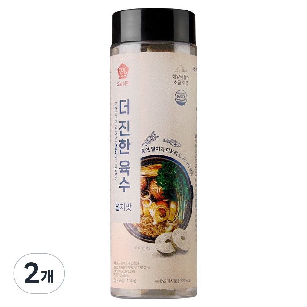 오감식탁 더 진한 육수 멸치맛 35p, 105g, 2개 25,000원