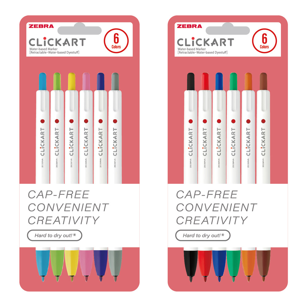 제브라 클릭아트ST 마카펜 0.6mm 6색세트, 6CB-KO/B세트 7,260원