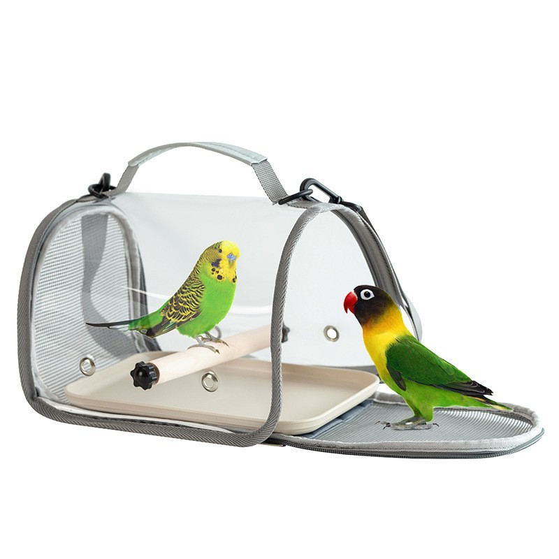 레몽크리프 앵무새 투명 이동가방 새이동장 새장, 그레이, 1개 15,000원