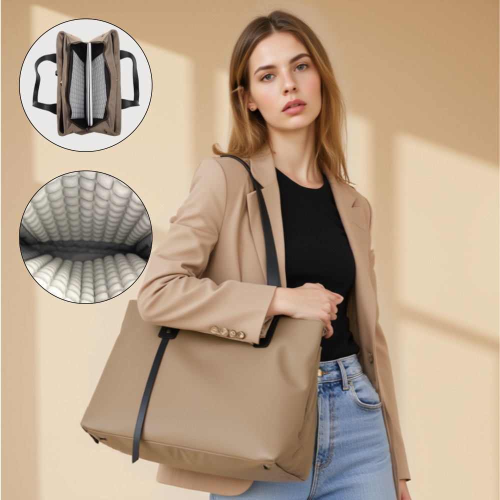 시티슬릭 셀로나 노트북 숄더백 여성용 충격보호 노트북 가방, 샌드 브라운, 1개 49,700원