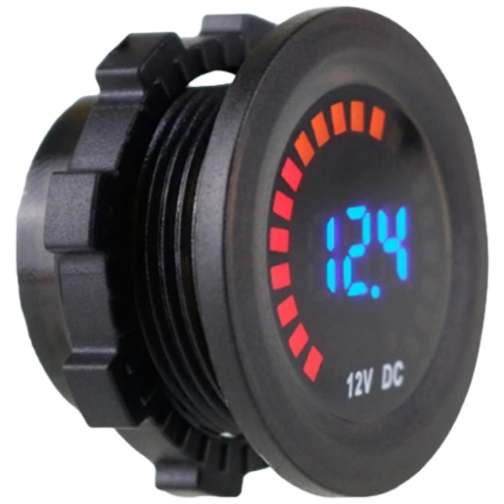 리틀브릿지 방수 원형 볼트메타 전압 게이지 12V 레벨형 볼트미터, 1개 11,500원