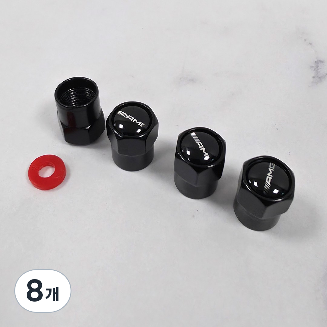 벤츠 BENZ AMG 타이어 에어캡 밸브캡 마개 4P 블랙, 검정, 8개 14,230원