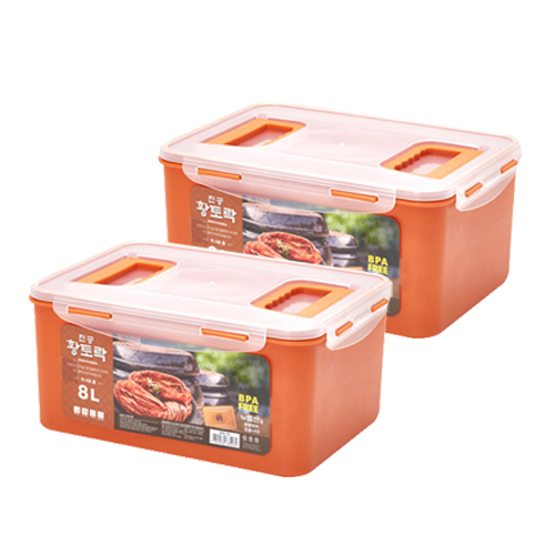 황토락 진공밀폐 김치통, 8L, 2개 12,900원
