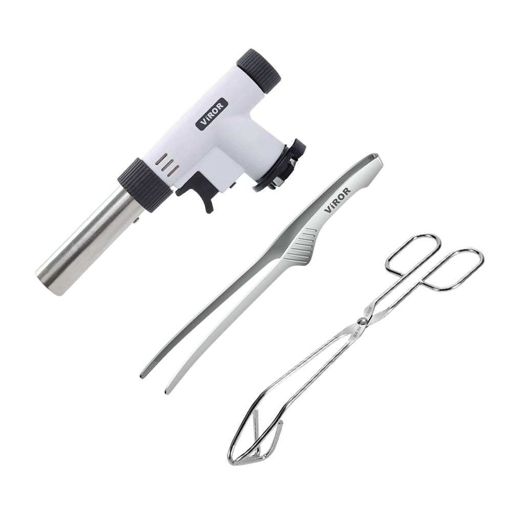 비로르 액화방지 요리용 가스 토치 + 스텐 요리 핀셋 + 스텐 가위형 집게 14,400원