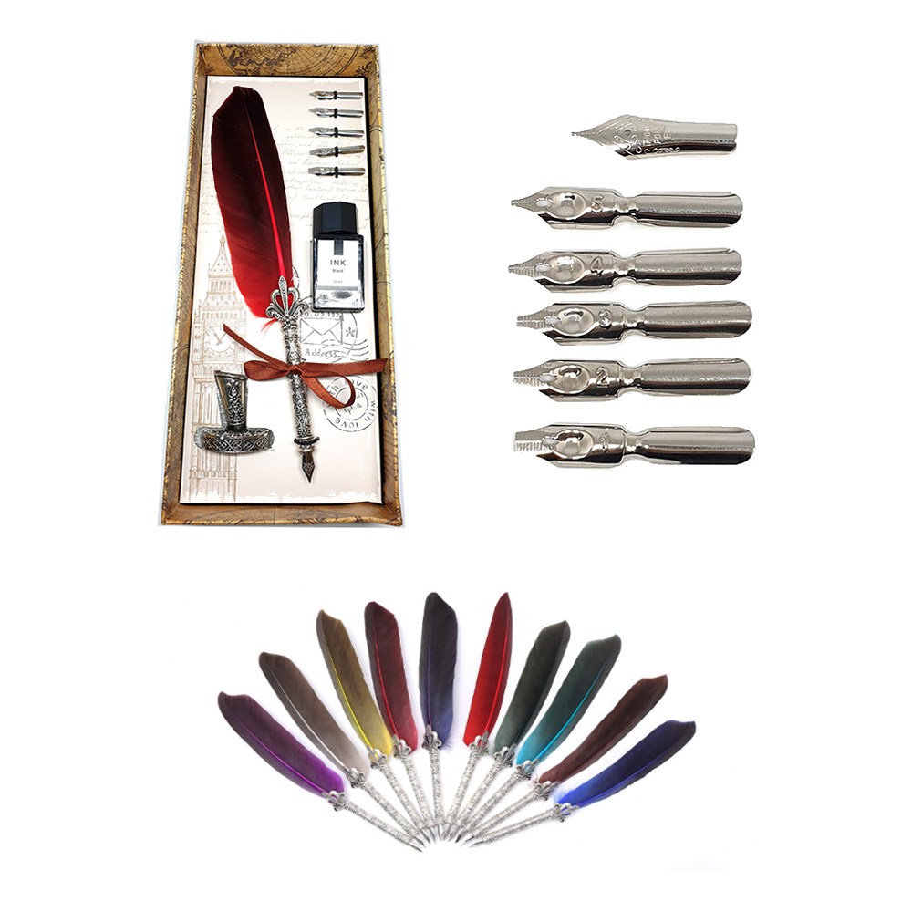 캘리그라피 입문 독학 깃털펜 세트 딥펜 깃털 만년필 루아 퀼 구스펜 깃펜 10,900원