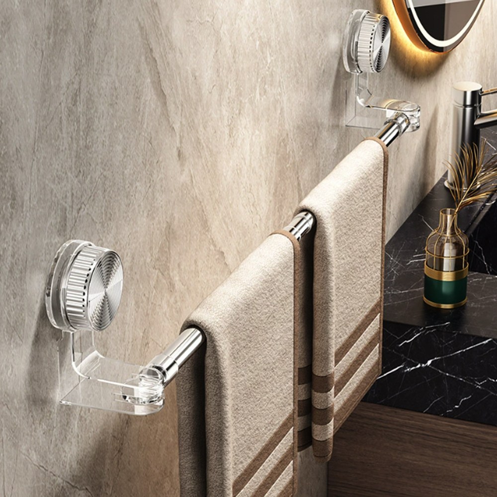 마벨인홈 무타공 길이조절 180도 흡착식 욕실 수건걸이, 1개, 투명 5,900원