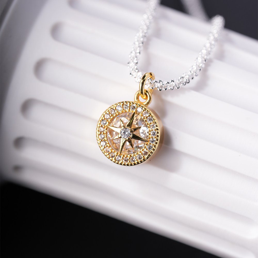 오누이디스플레이 큐빅 팔각별 눈꽃 체인 레이어드 목걸이 23,400원