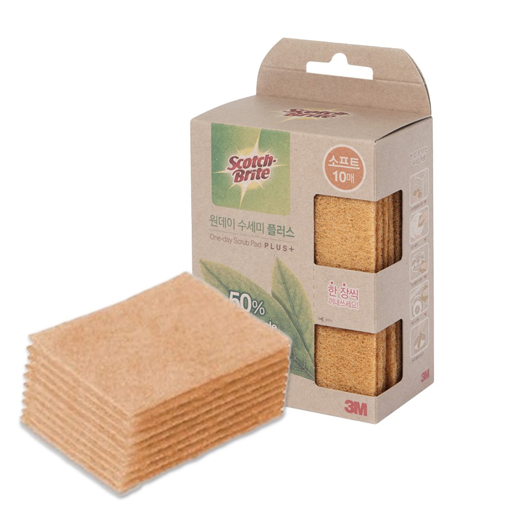 골든트리 3M 스카치브라이트 원데이 수세미 소프트 리필 10개입 설겆이, 1세트 6,800원