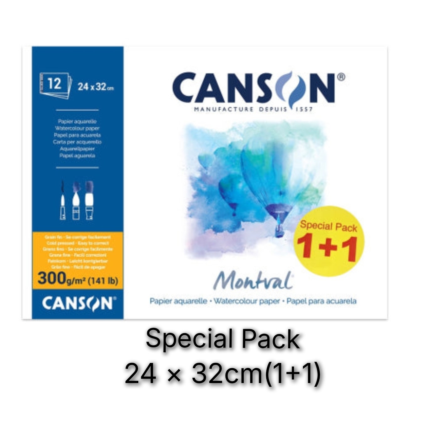 1+1 캔손 몽발 수채패드 1면제본12매 300g 24x32 14,700원