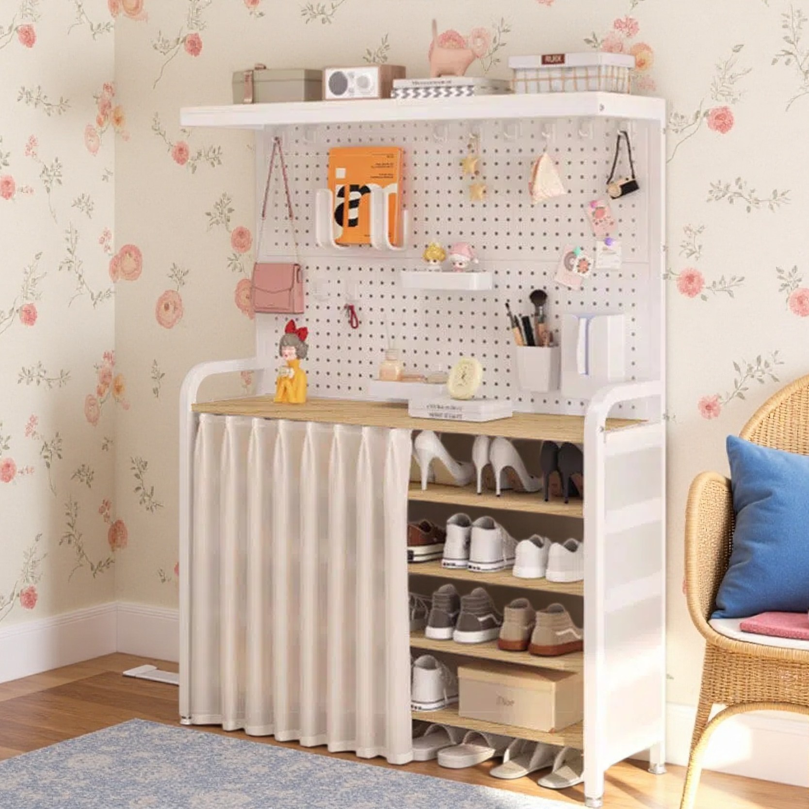 BILIMO 신발장 타공판 일체형 신발 수납 선반 먼지 차단 다층 구조 현관 침실 다용도 정리대 62,900원