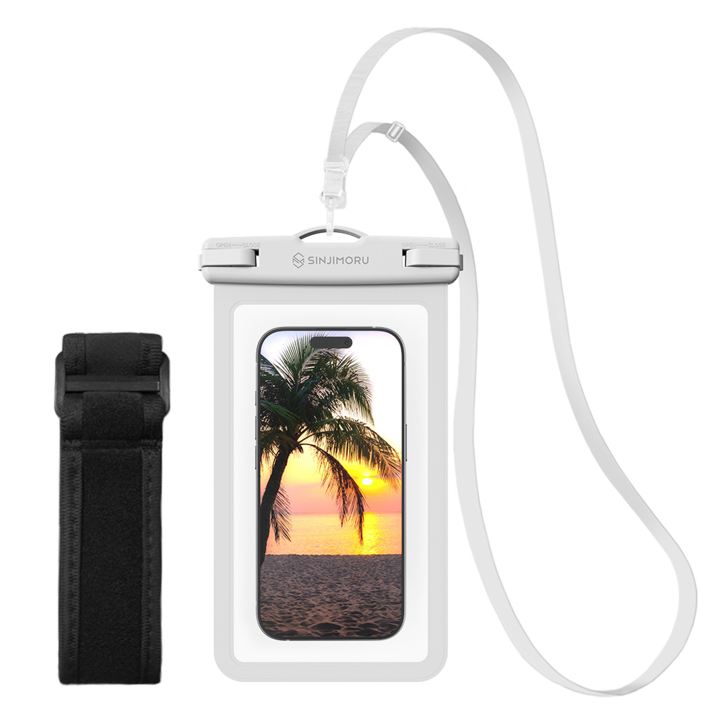 신지모루 IPX8 4중잠금 슬림 포켓 스마트폰 방수팩 + 넥스트랩 + 암밴드, 화이트, 1세트 7,900원