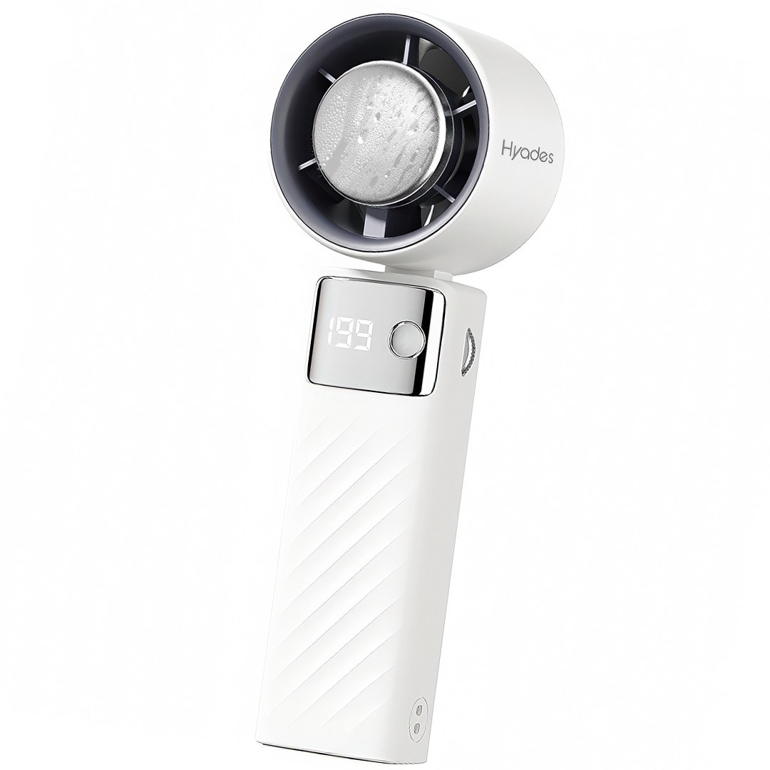 히아데스 휴대용 접이식 손선풍기 급속 냉각 각도조절 에어컨 선풍기 BLDC 4000mAh , 화이트 24,700원