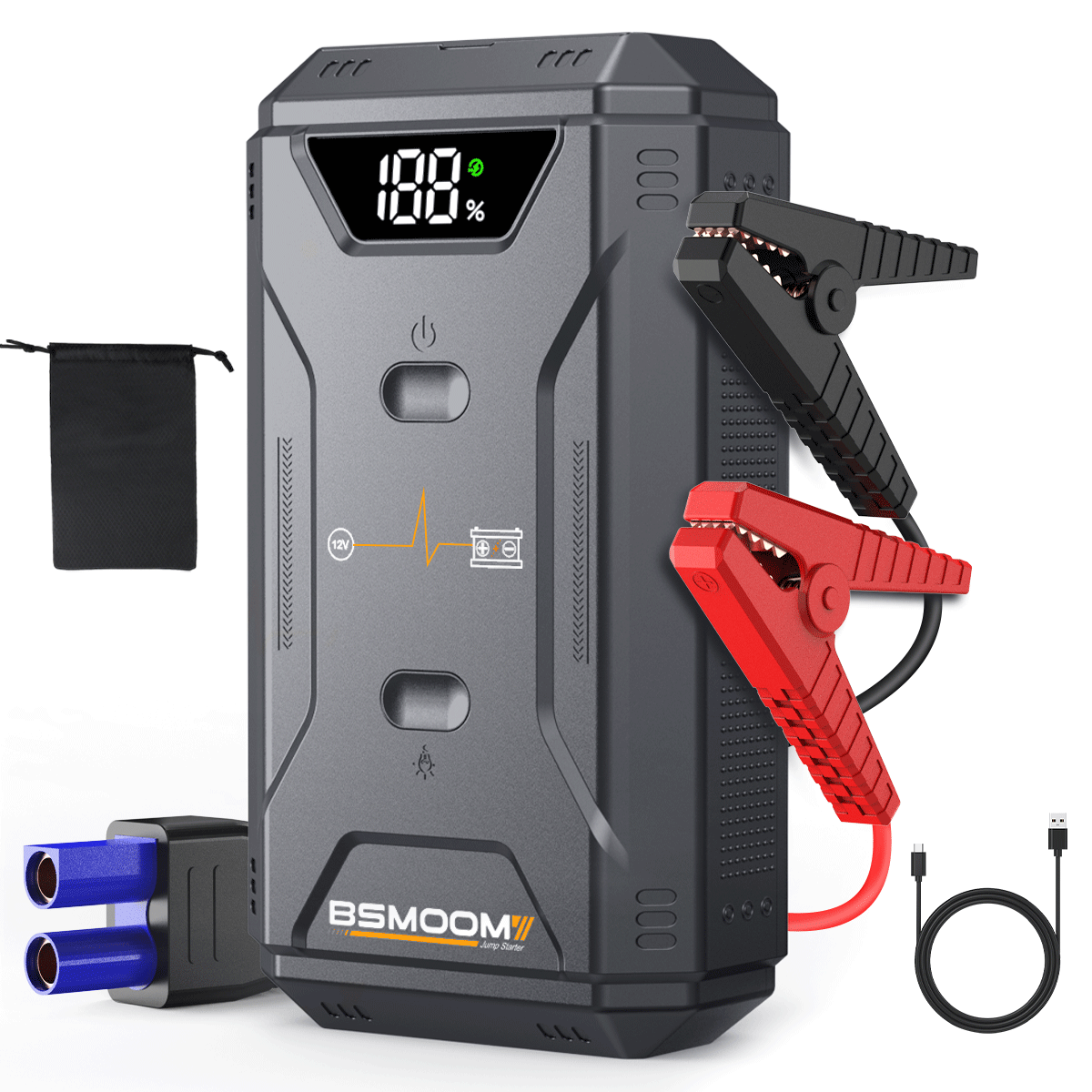 BSMOOM 2500A 12V 차량용 긴급시동 대용량 보조배터리 점프스타터, 1개, 12400mAh 69,900원