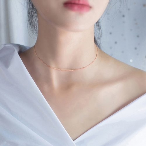 에르모사제이 N007 실버 925 데일리 로즈 골드 볼 심플 체인 레이어드 은 목걸이 28,900원