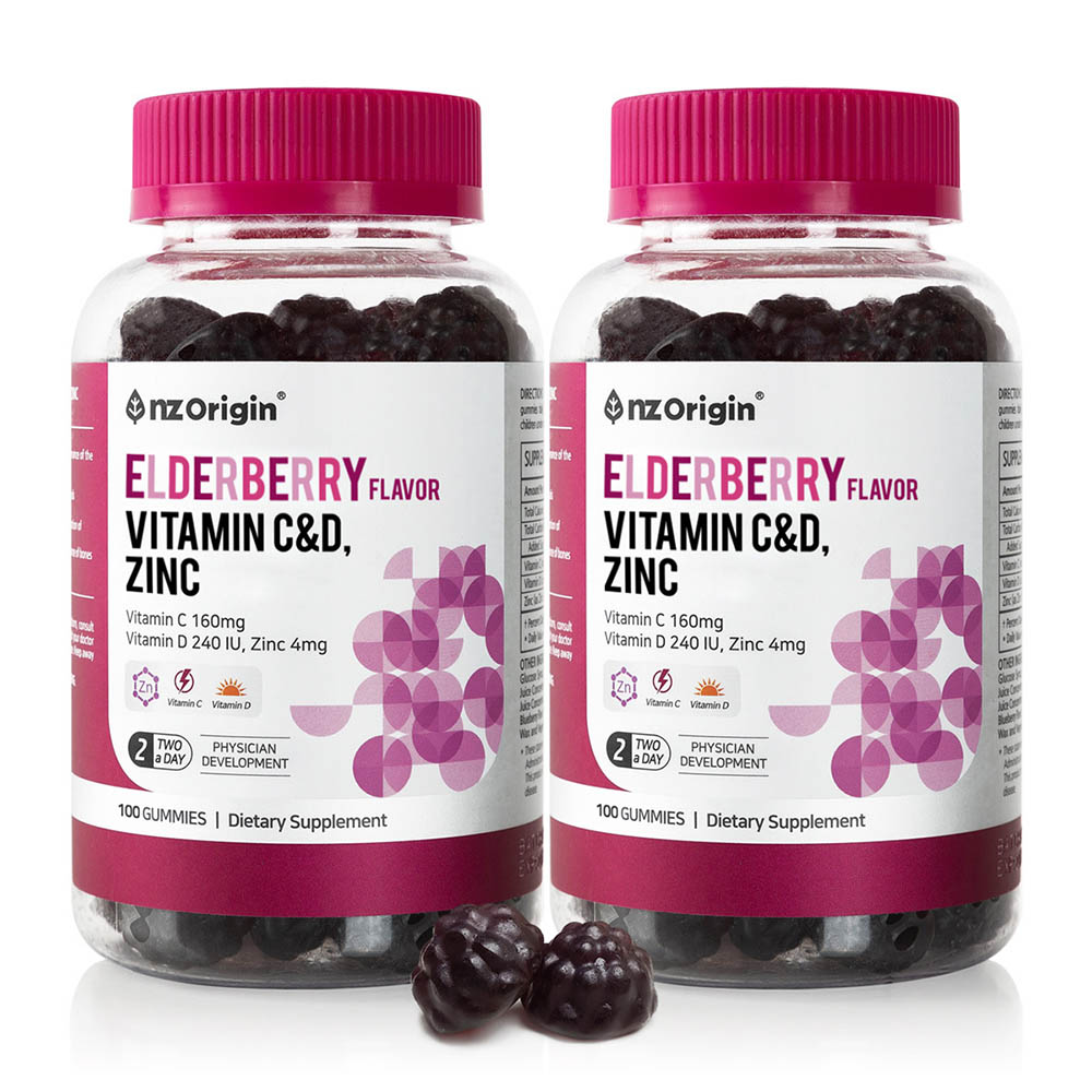 엔젯오리진 엘더베리맛 비타민C&D 아연 100구미x2병 성인 멀티비타민 젤리, 100정, 2개 26,100원