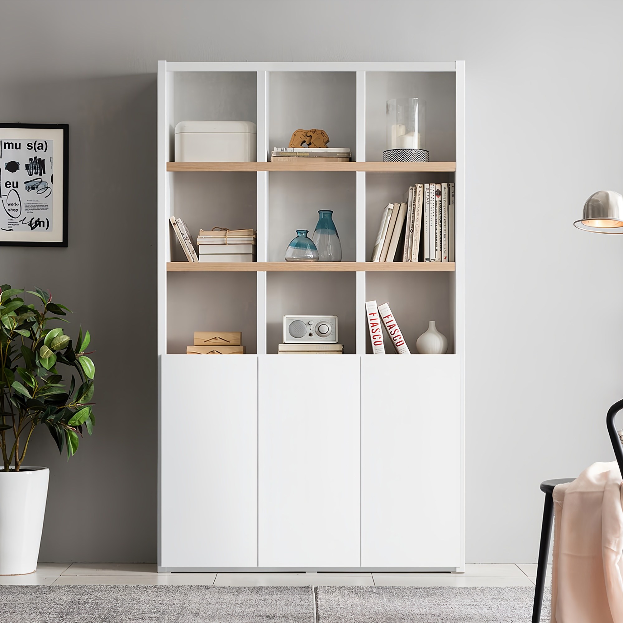 아씨방가구 심플 36T 1200 5단 도어형 책장 109,900원